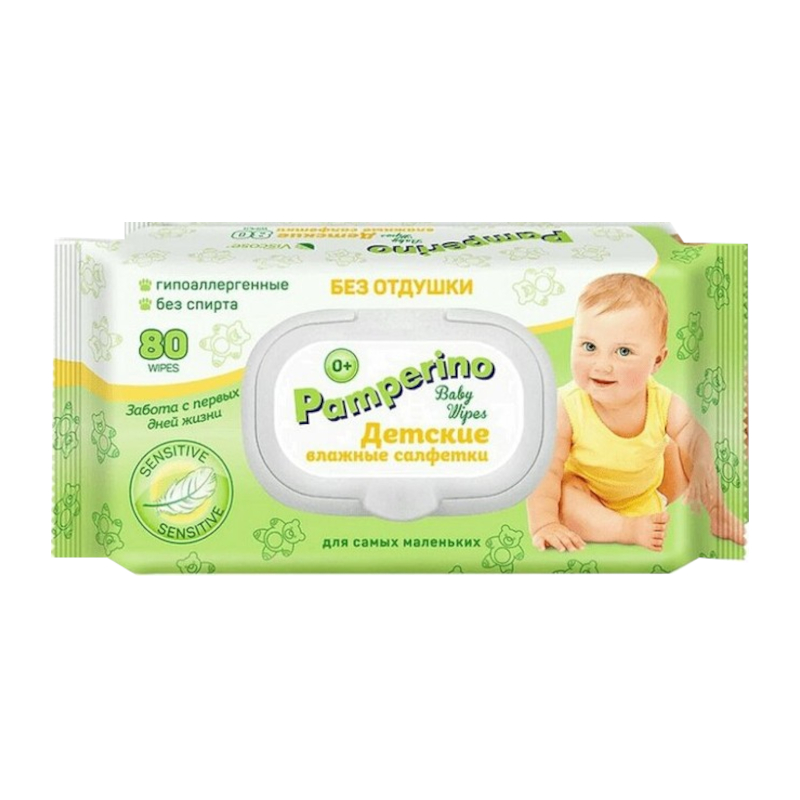 Изображение товара Влажные салфетки для детей Pamperino без отдушки 80 шт