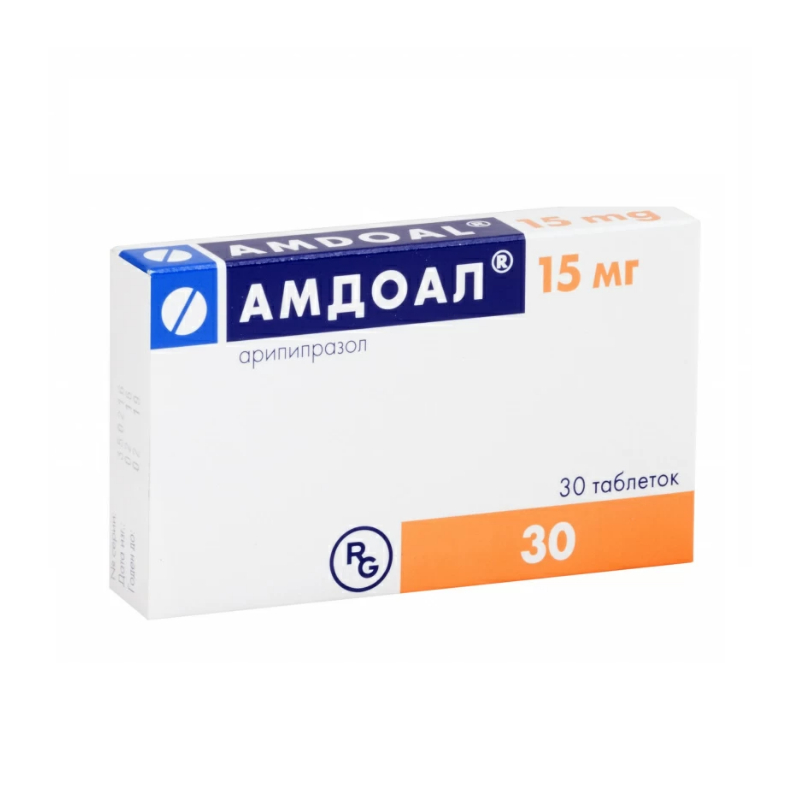 Изображение товара Амдоал 15 мг таблетки для лечения шизофрении и биполярных расстройств, 30 шт
