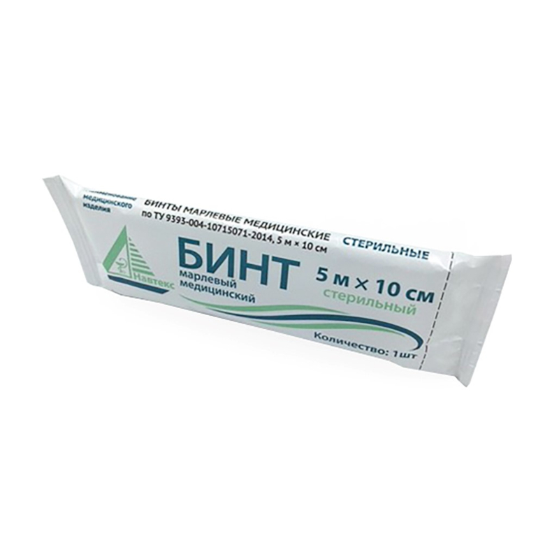 

Навтекс Бинт марлевый медицинский стерильный 5 м х 10 см
