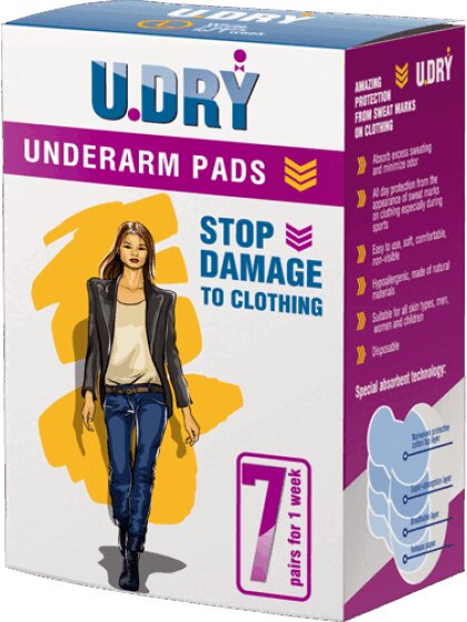 

U-Dry Прокладки от пота для подмышек L 14 шт
