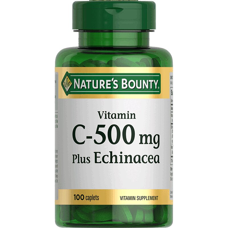 Natures Bounty Витамин С 500 мг плюс Эхинацея таблетки 100 шт нэйчес баунти витамин с плюс цинк пастилки гаммис жев 60