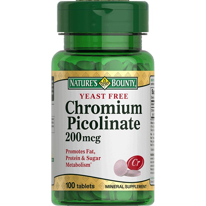 Natures Bounty Пиколинат хрома бездрожжевой таблетки 100 шт solgar chromium picolinate 200 mcg пиколинат хрома в капсулах 90 шт