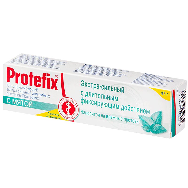 Протефикс крем д/фиксации зубных протезов экстрасильный Мята 40 мл айсдент таблетки для очищения зубных протезов био интенсив 30 шт