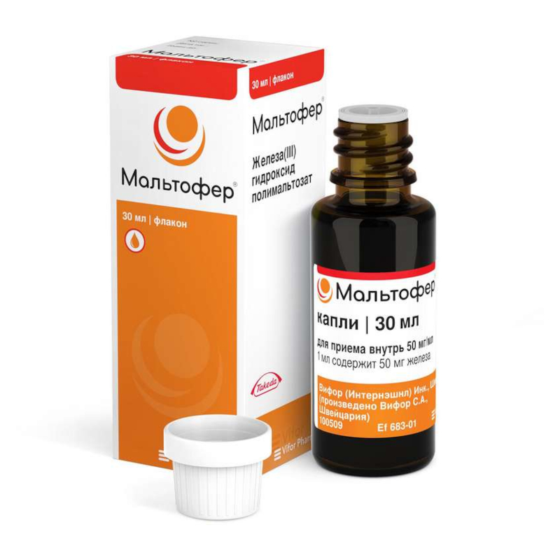 Изображение товара Мальтофер 50 мг/мл капли для приема внутрь 30 мл железо для лечения анемии