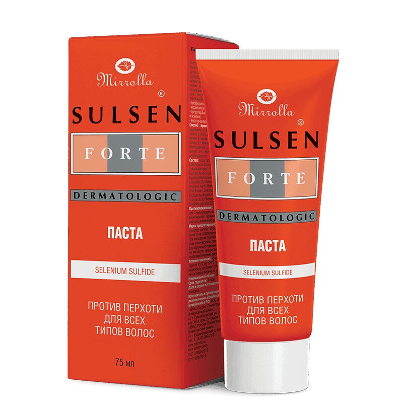 Изображение товара Мирролла Сульсен Форте паста против перхоти 75 мл для борьбы с перхотью и укрепления волос