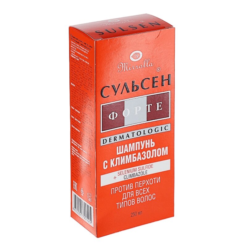 Изображение товара Mirrolla Сульсен Форте шампунь с климбазолом против перхоти 250 мл