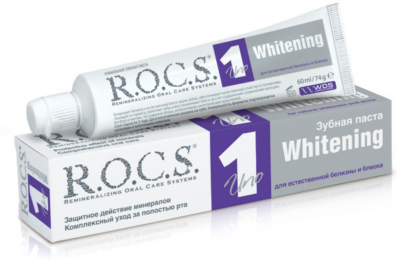 Зубная паста R.O.C.S. Уно отбеливающая 74 г global white max shine отбеливающая зубная паста 30 мл