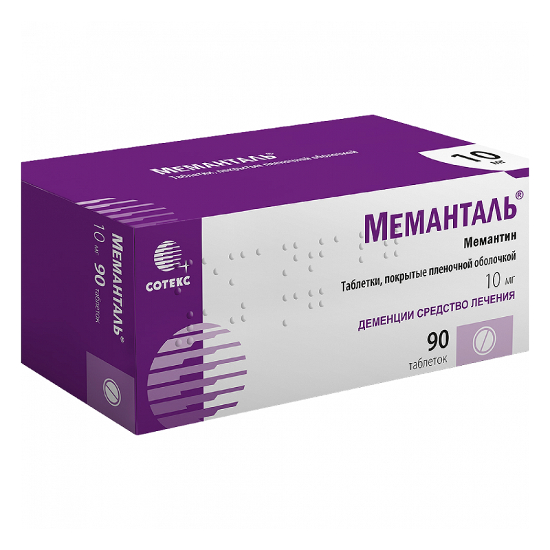 Изображение товара Меманталь 10 мг таблетки 90 шт для лечения деменции при болезни Альцгеймера