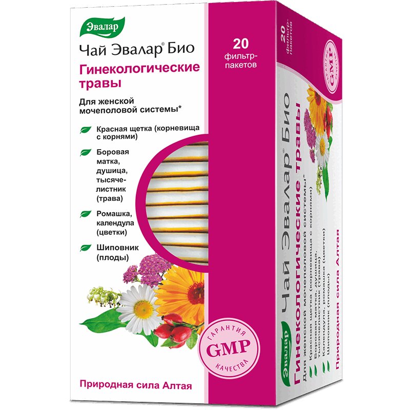 Эвалар Био Чай гинекологические травы ф/чай пакет 1,5 г 20 шт эвалар репешок реликтовые травы алтая пачка 50 г