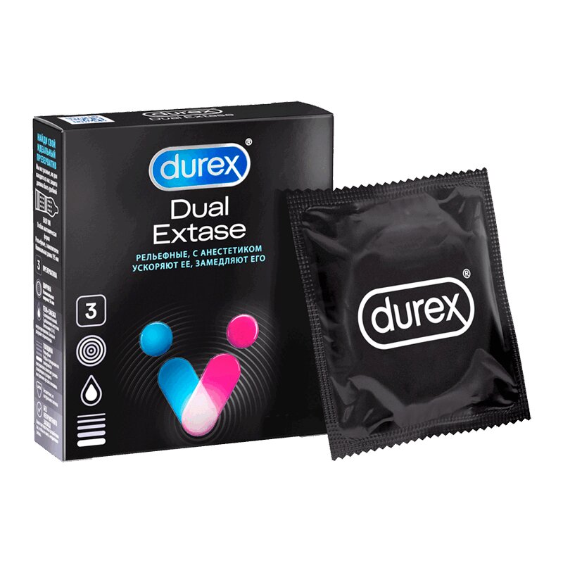 Durex Презерватив Дуал Экстаз бл.3 шт два зверёныша или мужчины не влюбляются