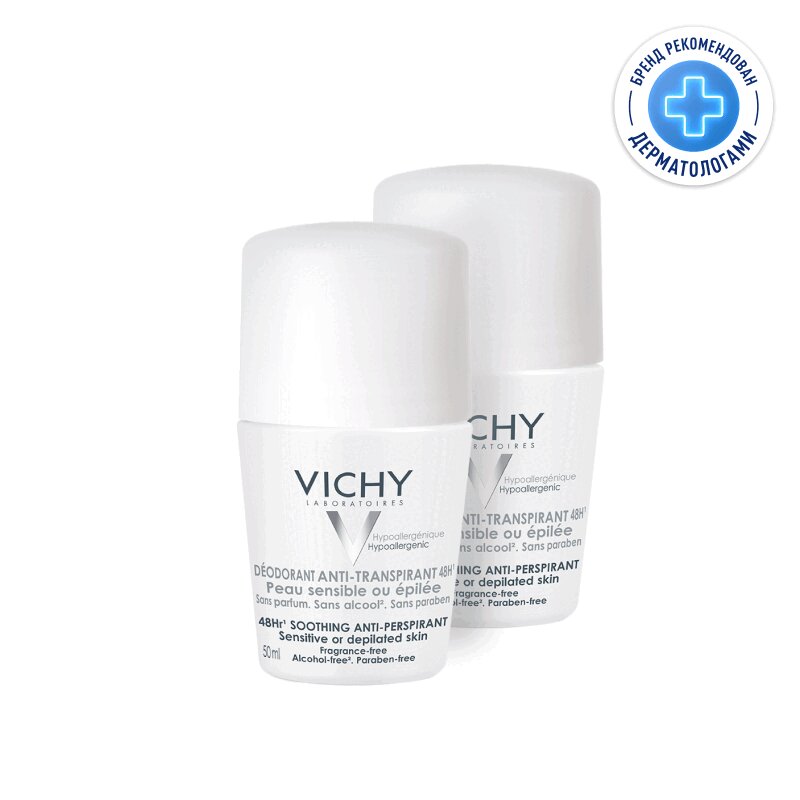 

Vichy Дезодорант шариковый для чувствительной кожи 48 ч 50 мл 2 шт
