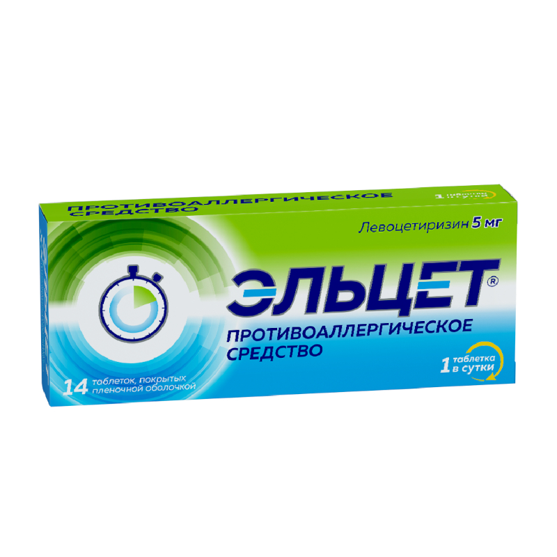 Изображение товара Эльцет 5 мг таблетки 14 шт противоаллергическое средство