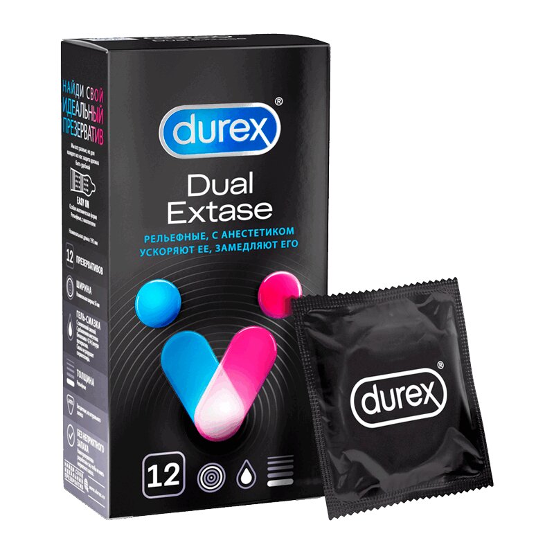 Durex Дуал Экстаз Презервативы 12 шт презервативы durex dual extase рельефные с анестетиком 3 шт