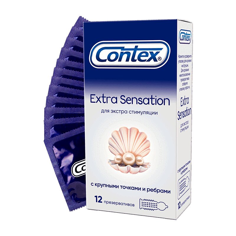 Изображение товара Презервативы Contex Extra Sensation крупные точки ребра 12 шт