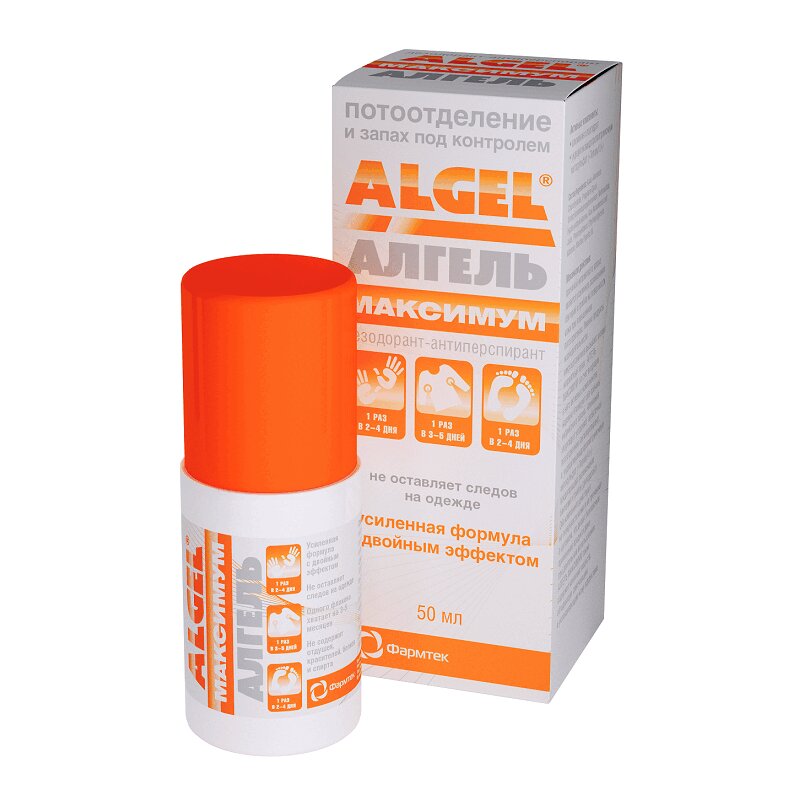 Алгель Максимум дезодорант-антиперспирант фл.50 мл глюкозамин максимум таб 1 4г 60