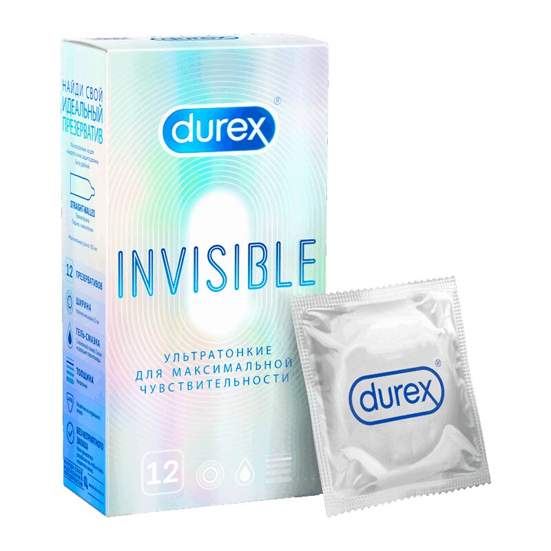 Изображение товара Durex Invisible ультратонкие презервативы 12 шт безопасное средство