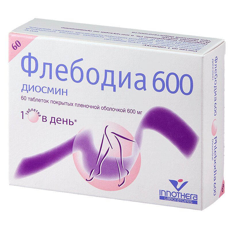 Флебодиа 600 таблетки 600 мг 60 шт флебодиа 600 таблетки покрыт плен об 600 мг 60 шт