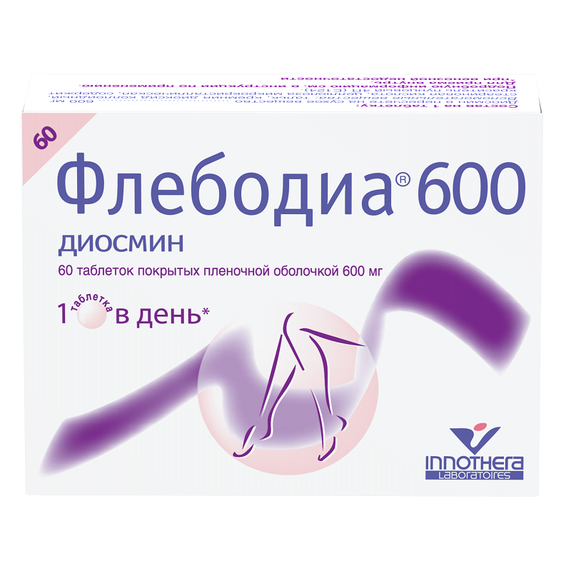 Изображение товара Флебодиа 600 мг таблетки 60 шт - венотоник для лечения варикозного расширения вен