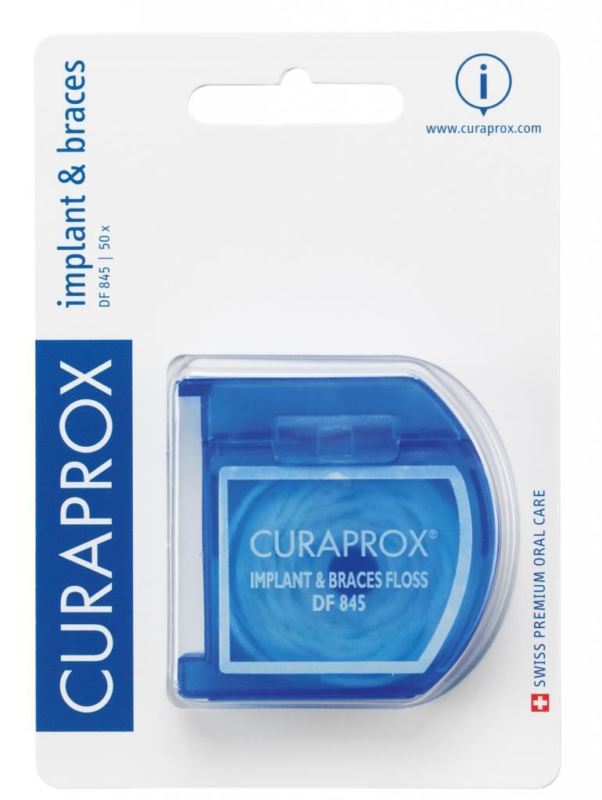 Curaprox Нить зубная д/имплантов и брекетов 50 шт pasta del capitano нить зубная dental floss 50 м