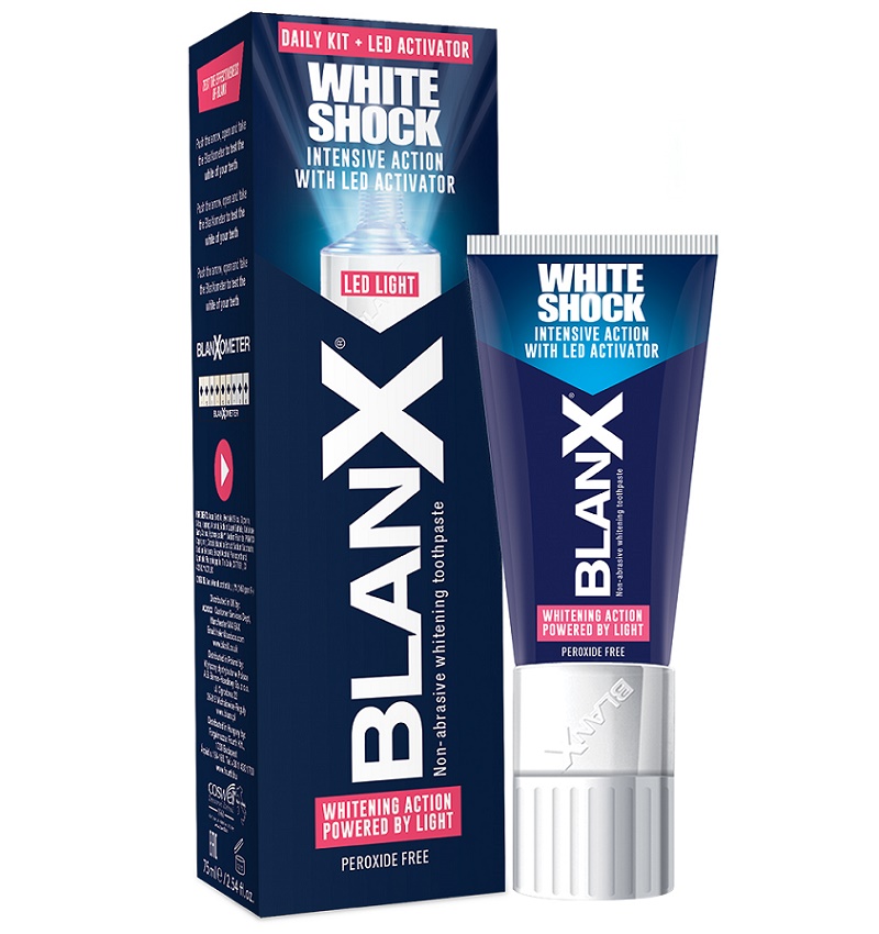 

BlanX White Shock Зубная паста отбеливающая лампа-активатор в крышке 50 мл