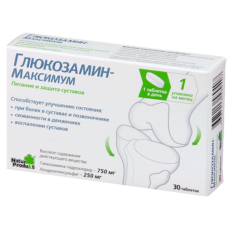 Глюкозамин Максимум таблетки 30 шт витатека остеонорм мсм максимум 1545мг табл п о бад 30