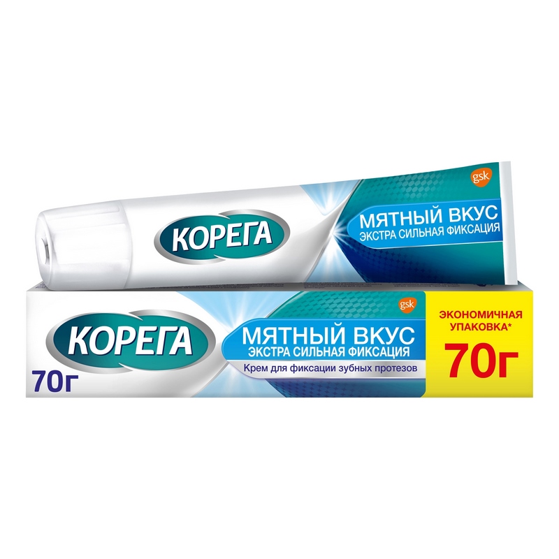 

Корега крем для фиксации зубных протезов экстра сильной фиксации Мята 70 г