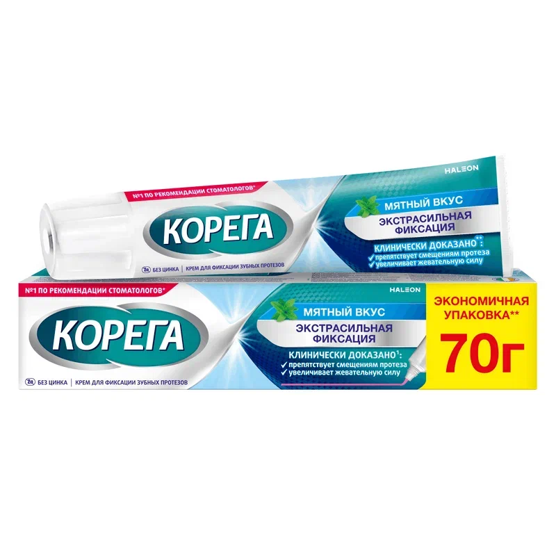 Изображение товара Крем для фиксации зубных протезов Корега Экстра сильной фиксации Мята 70 г
