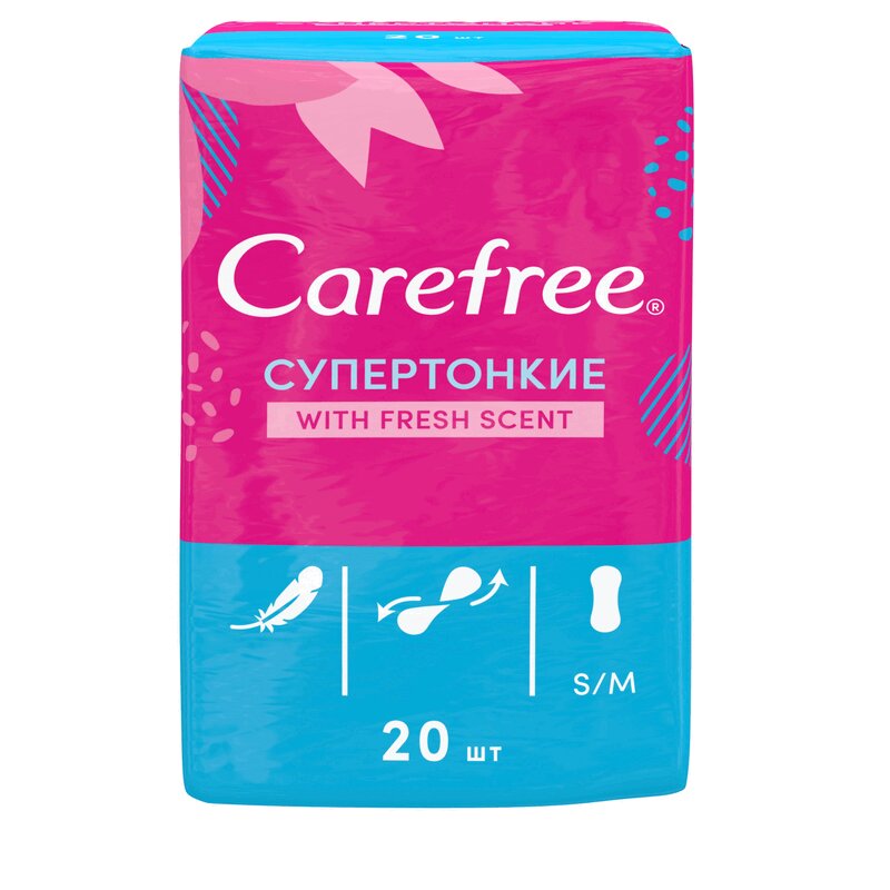 

Прокладки Carefree ежедневные супертонкие Фреш 20 шт