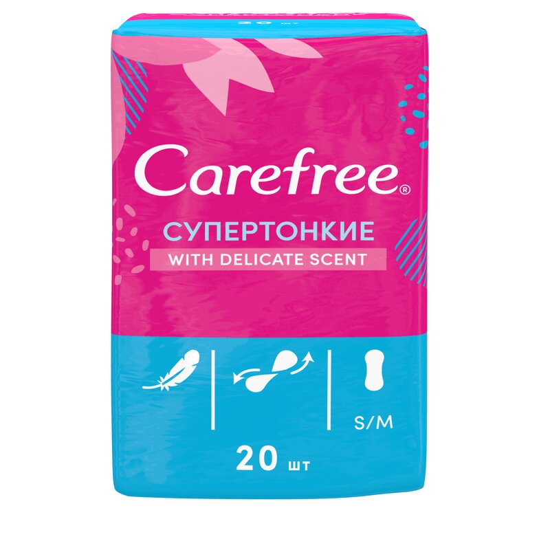 

Carefree Прокладки ежедневные супертонкие Коттон 20 шт