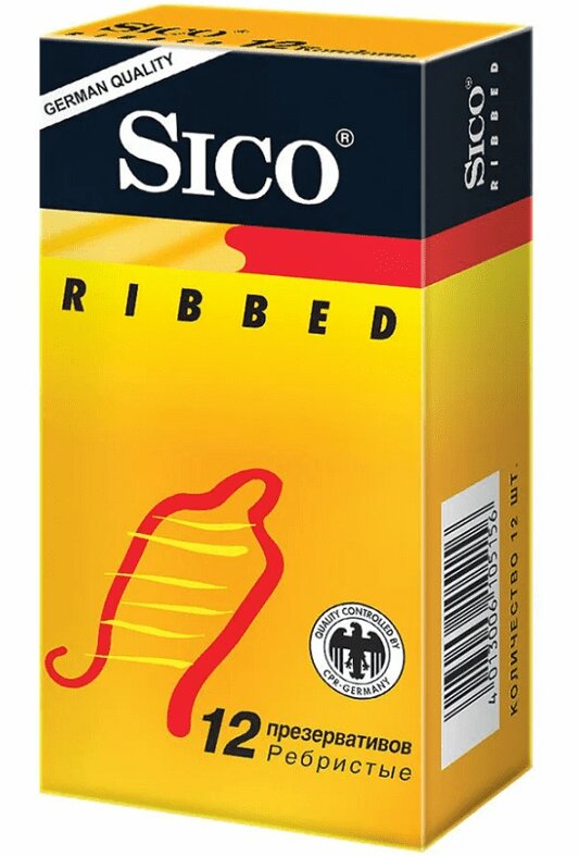 Sico Ribbed Презервативы ребристые 12 шт