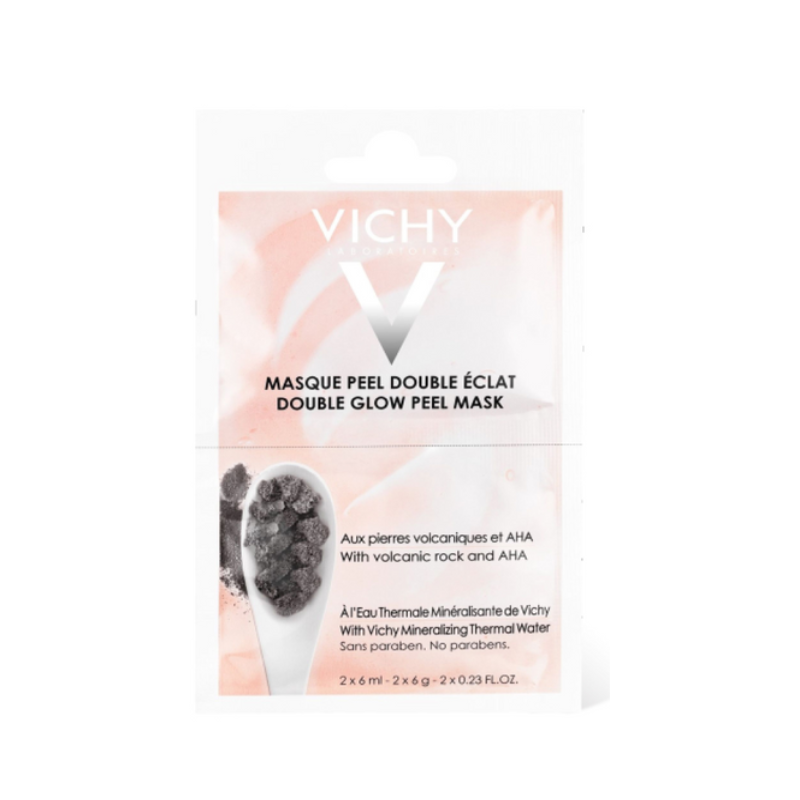 Vichy Двойное сияние Маска-пилинг для лица минеральная 6 мл 2 шт маска для поврежденных волос sdl r reparative mask