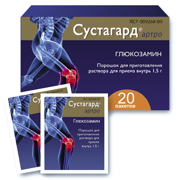 Изображение товара Сустагард Артро 1.5 г порошок для суставов 20 пакетов, Россия
