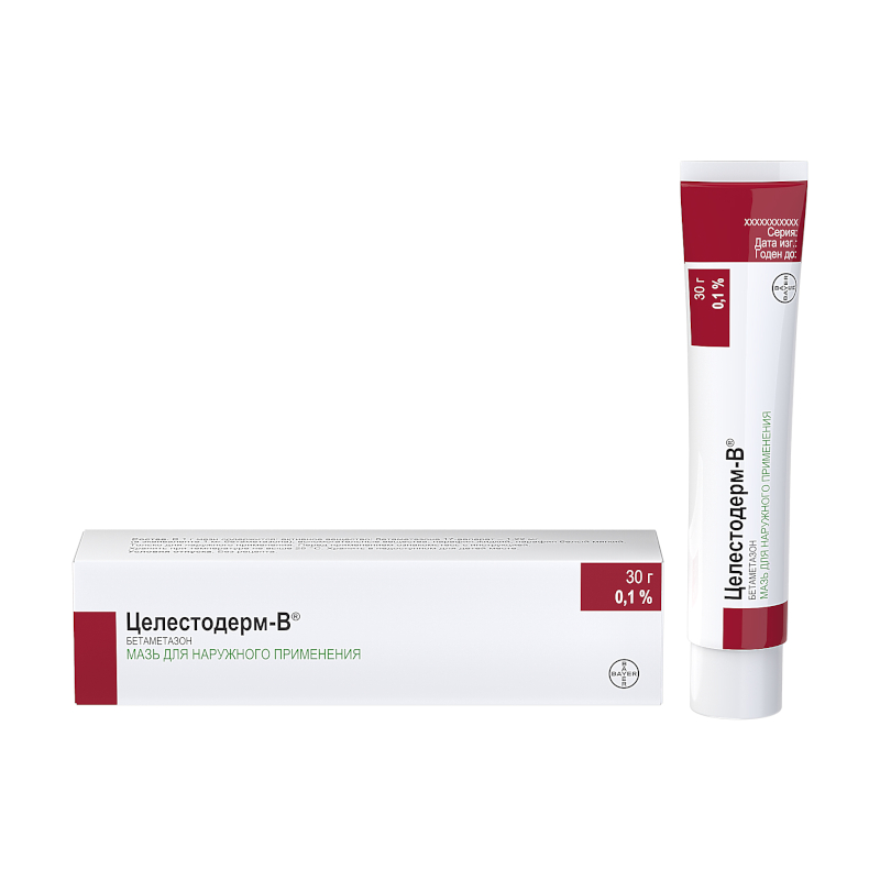 Изображение товара Целестодерм-В 0,1% мазь для кожи 30 г противовоспалительное средство