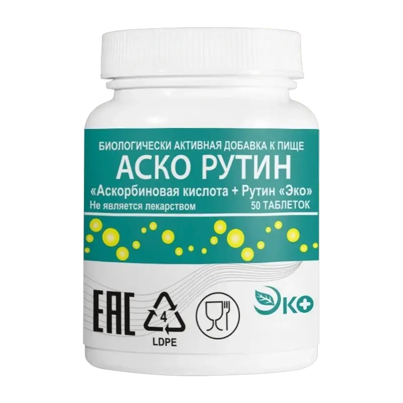 

Аскорбиновая кислота+Рутин Эко таблетки 50 шт