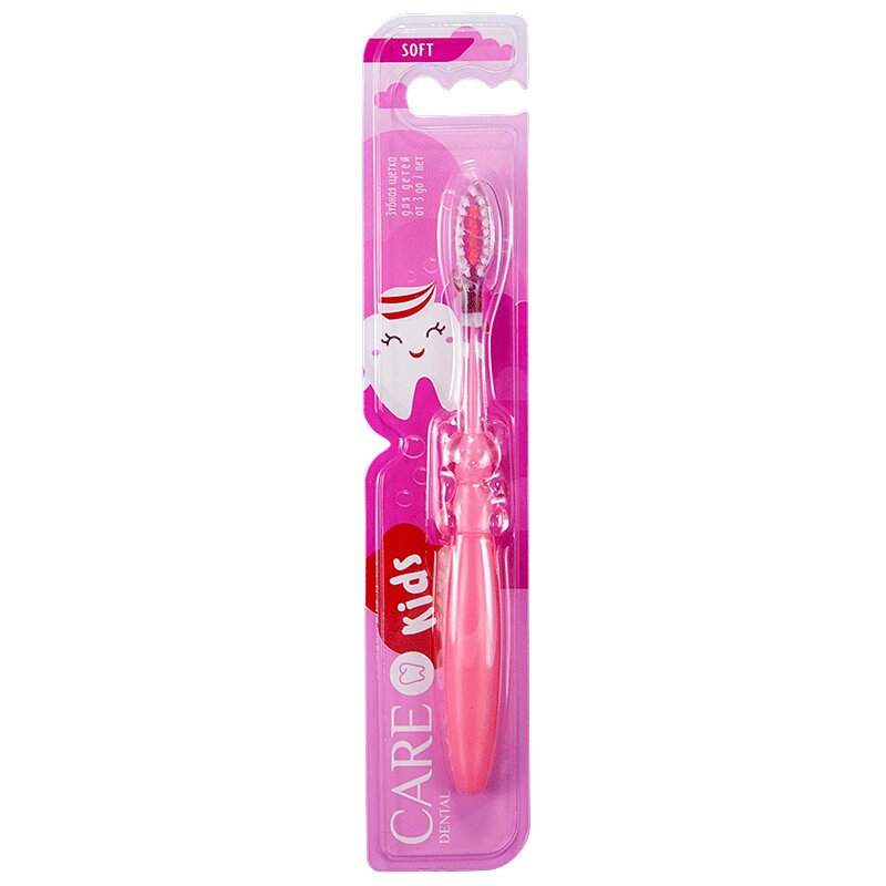 Care Dental Кидс Зубная щетка от 3 до 7 лет мягкая/Розовая montcarotte зубная щетка мягкая сиреневая для детей