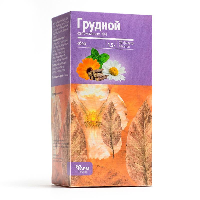 

Грудной фитокомплекс №4 сбор фильтр-пакеты 1,5 г 20 шт