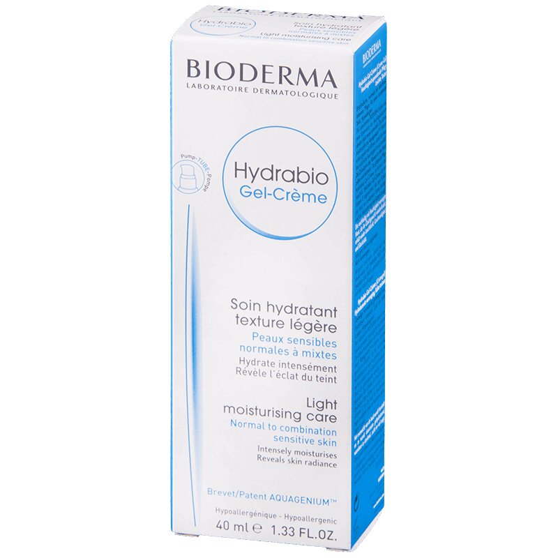 Bioderma Гидрабио Гель-крем увлажняющий для норм/смешанной и чувствительной кожи 40 мл пилинг btpeel для кожи головы и волос себорегулирующий с гликолевой кислотой 200 мл
