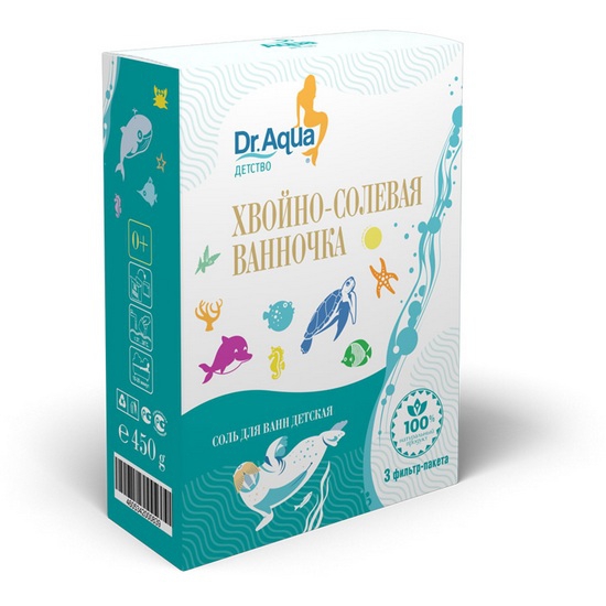 Dr.Aqua Соль для ванн Хвойная-солевая детская 450 г ресурс здоровья соль морская для ванн для мужчин 1000