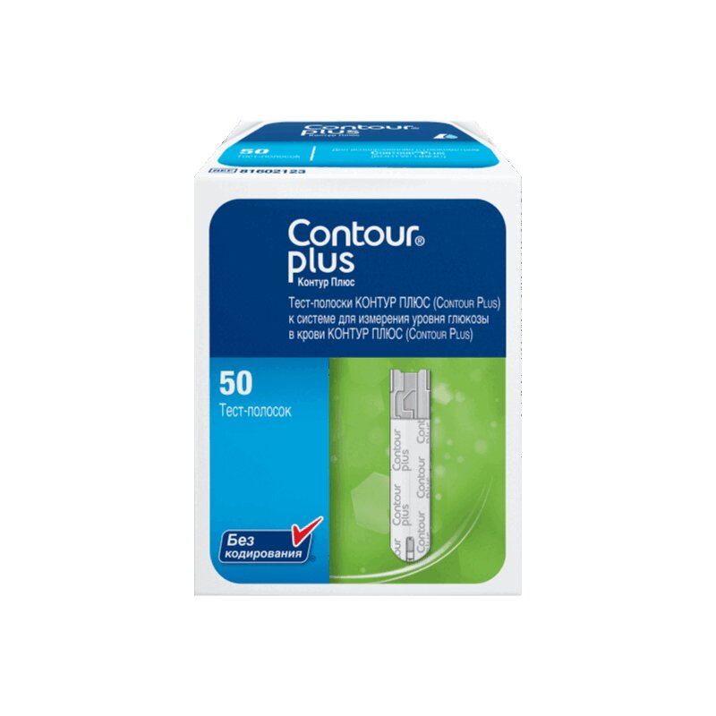 

Contour Plus Тест-полоски для глюкометра 50 шт