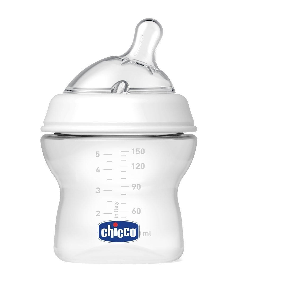 Chicco Бутылочка Нейчерал Филин пластиковая 150 мл с силиконовой соской 0+ canpol babies бутылочка для кормления силиконовая пустышка 0 6 мес