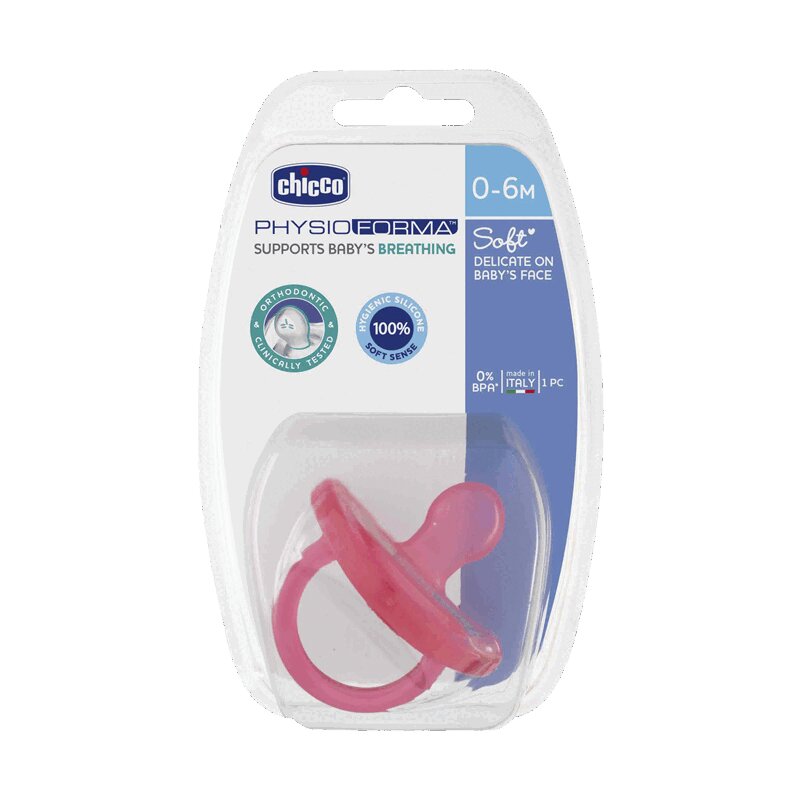 

Chicco PhysioForma Soft Пустышка силиконовая 0+ Розовый