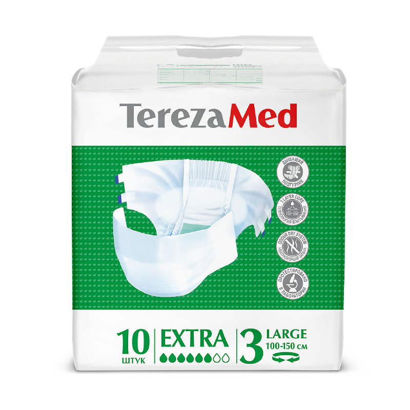 

TerezaMed Extra №3 Подгузники для взрослых размер L 10 шт