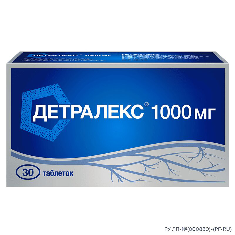 Изображение товара Детралекс 1000 мг таблетки 30 шт для вен и геморроя