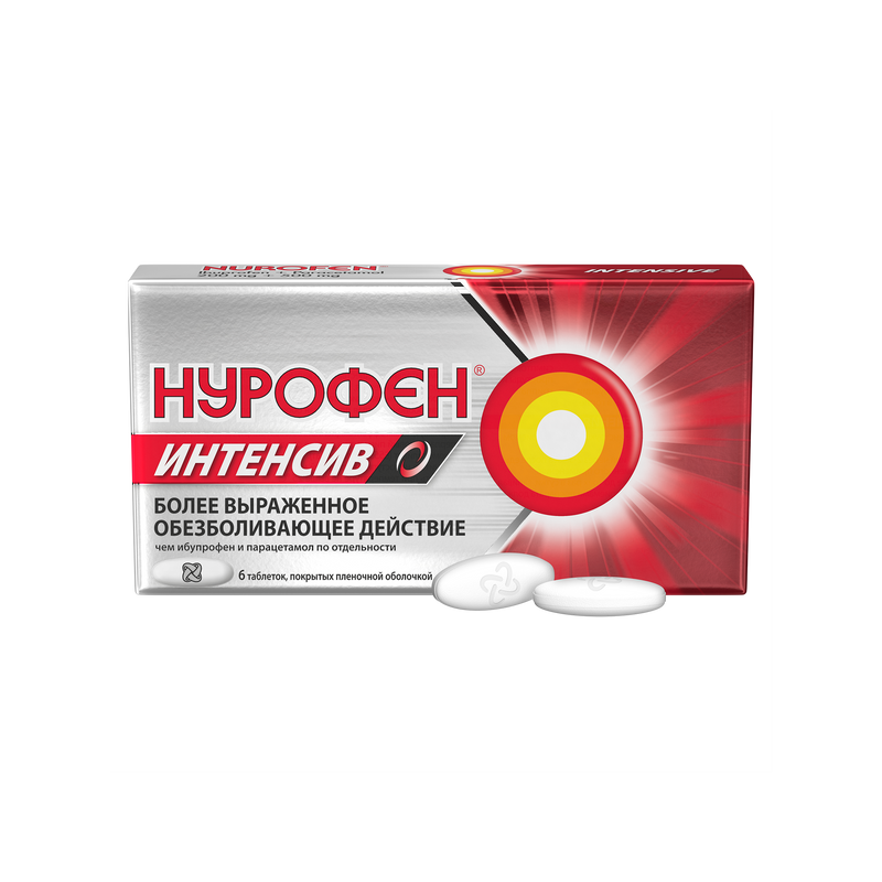 

Нурофен Интенсив 200 мг+500 мг таблетки 6 шт
