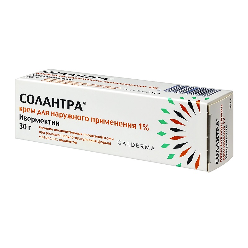 Изображение товара Крем от розацеа Солантра 30 г противовоспалительный для лица