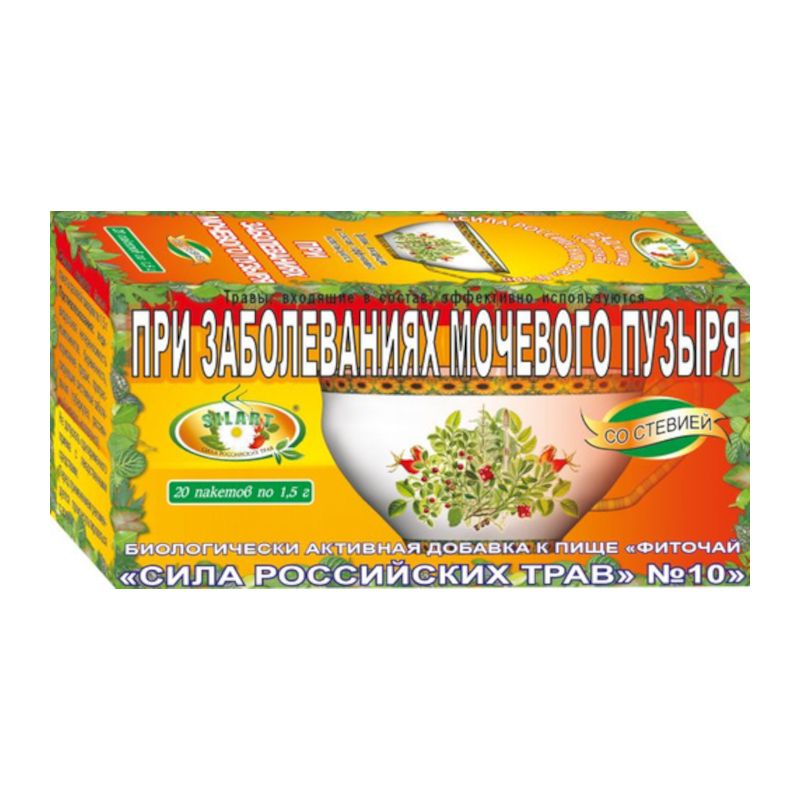 

Сила Российских Трав 10 Фиточай при заболеваниях мочевого пузыря ф/п 1,5 г 20 шт