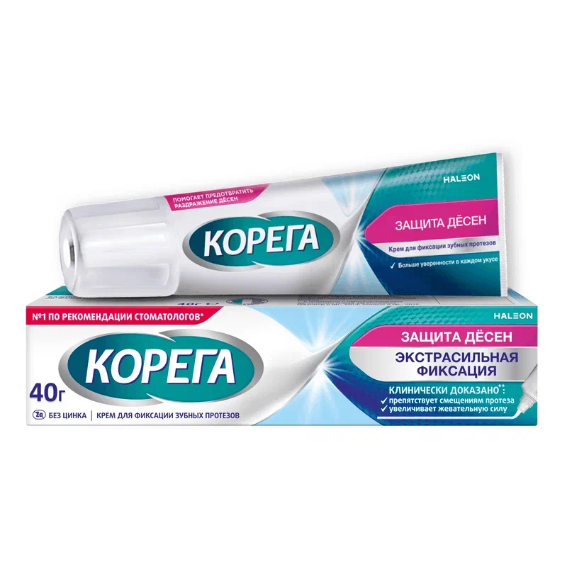 Изображение товара Корега Защита Десен крем для фиксации зубных протезов 40 г