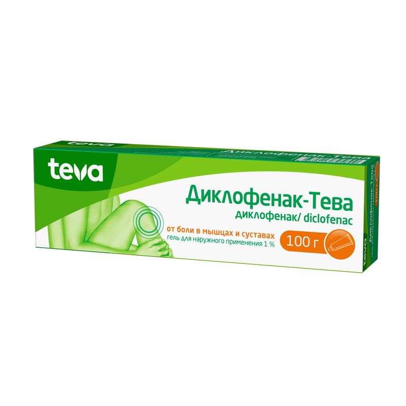 Диклофенак-Тева гель 1% 100 г 1 шт диклофенак тева гель 1% 40 г 1 шт