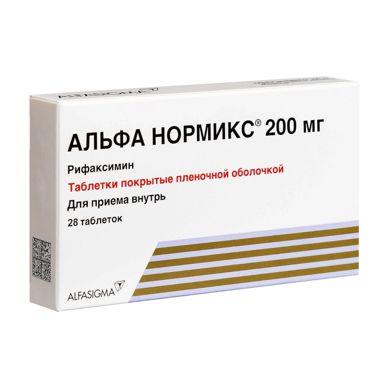 Изображение товара Альфа Нормикс 200 мг таблетки для лечения кишечных инфекций 28 шт