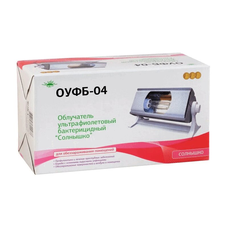 Изображение товара Облучатель ультрафиолетовый бактерицидный ОУФБ-04 Солнышко для обеззараживания помещений